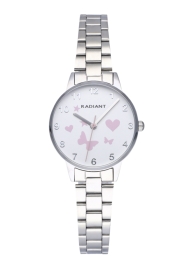 RELOJ RADIANT SHAKY 28MM WHITE PINK DIAL SS BRACELET RA558201