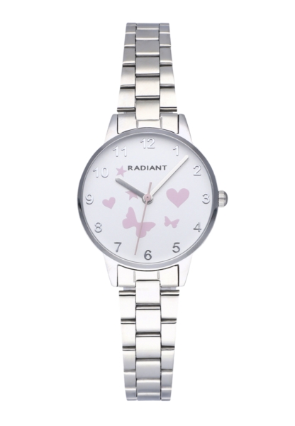 RADIANT SHAKY 28MM WHITE PINK DIAL SS BRACELET RA558201