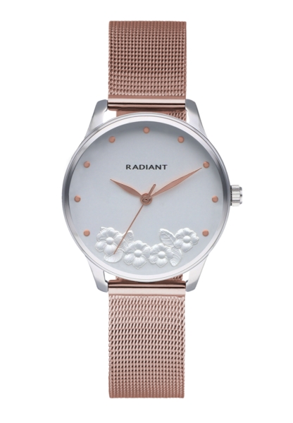 RADIANT METAL&ROSES 36MM SILVER DIAL IPRG MESH RA548603