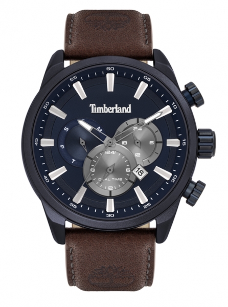 TIMBERLAND MILLWAY 46MM BLUE DIAL BROWN LEATHER S TBL.16002JLABL-03