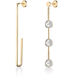 RELOJ ROSEFIELD JEWELRY ASYMMETRIC BAR AND LIQUID PEARL EARRINGS JALPEG-J182