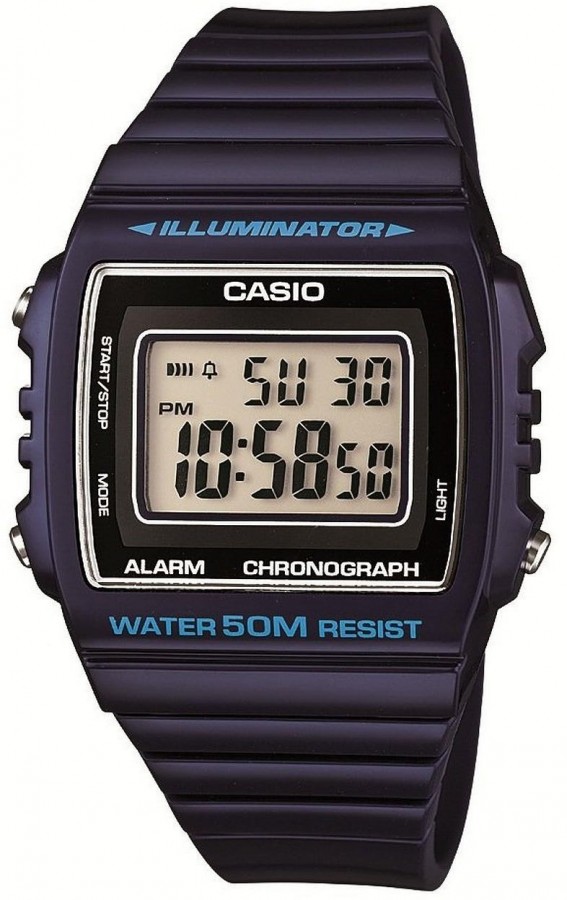 Casio BLUE W-215H-2 - Vista frontal