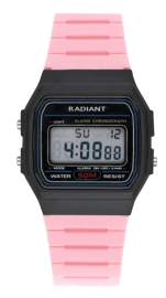 RELOJ RADIANT OSIAC 35MM BLACK CASE PINK SILICONE STRA RA561604