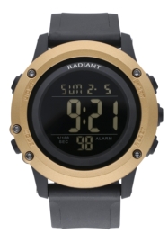 RELOJ RADIANT TINU 51MM BLACK DIAL GOLD RING BLACK SIL RA562602