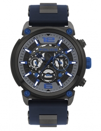 RELOJ POLICE ARMOR MULTIF GREY DIAL BLUE SILICONE STR PL.14378JSU-13P