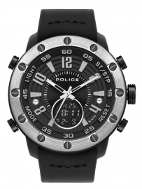 RELOJ POLICE BATUR ANADIGI BLACK DIAL & SILICONE STRA PL.16015JPBS-02P