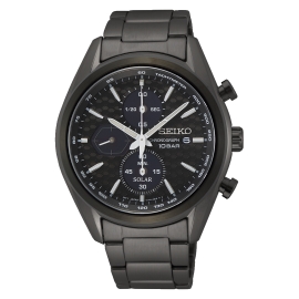 RELOJ SEIKO MACCHINA SPORTIVA CRONO SOLAR IP NEGRO SSC773P1