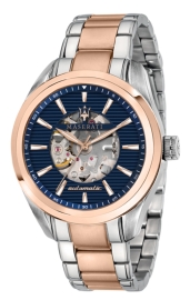 RELOJ MASERATI TRAGUARDO 45MM AUTO BLUE DIAL BR SS+RG R8823112005