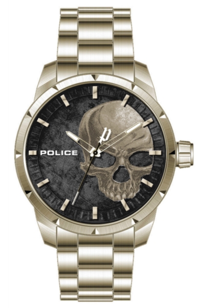 POLICE NEIST 3H 46MM BLACK DIAL LIGHT GOLD SS PL.15715JSG-78M