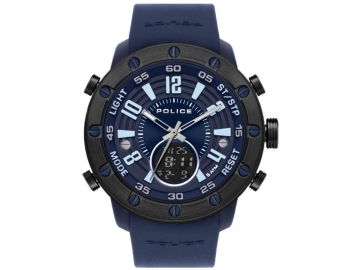 RELOJ POLICE BATUR ANADIGI BLUE DIAL & SILICONE STRAP PL.16015JPBLU-03P