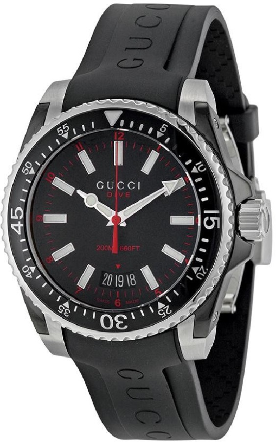  GUCCI WATCH  DIVER LG BLACK&RED YA136303 - Vista frontal