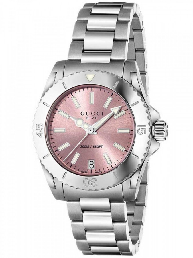  GUCCI WATCH  DIVE MD PINK YA136401 - Vista frontal