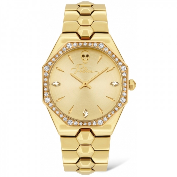 POLICE MONTARIA WOMAN GOLD DIAL SS GOLD BAND PL.16038BSG-22M