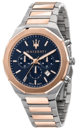 RELOJ MASERATI STILE 45MM CHR BLUE DIAL BR SS+RG R8873642002