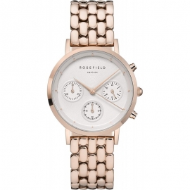 RELOJ ROSEFIELD THE CHRONO WHITE ROSE GOLD NWG-N91