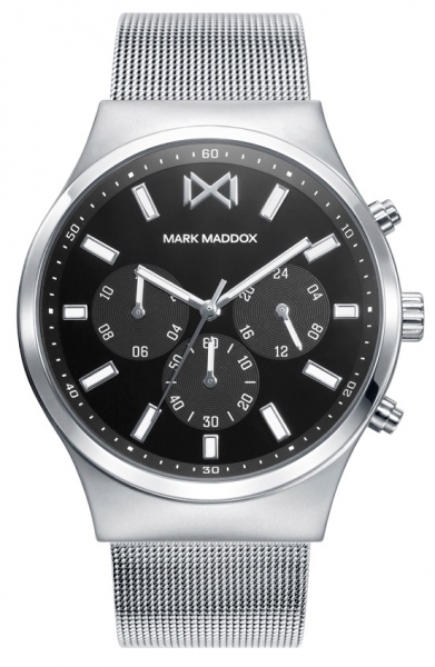 Orologio con cassa in acciaio IP grigio 10 ATM, bracciale in acciaio IP grigio