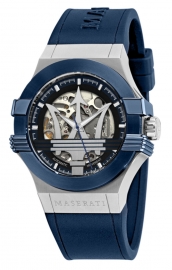 RELOJ MASERATI POTENZA AUTO 42MM BLK+BLUE DIAL BLUE ST R8821108035