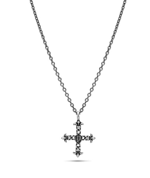 POLICE JEWELS KUDOS NECKLACE SS ANTIQUE SS CROSS 760MM PEJGN2112811