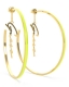 GUESS 60MM YELLOW ENAMEL HOOPS YG UBE70200