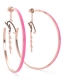 GUESS 60MM PINK ENAMEL HOOPS RG UBE70201