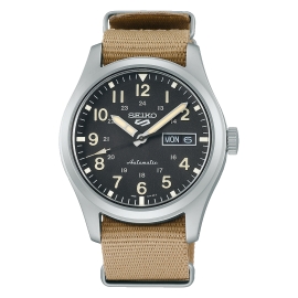 RELOJ SEIKO 5 SPORTS FIELD MILITARY SPORTS CREMA SRPG35K1