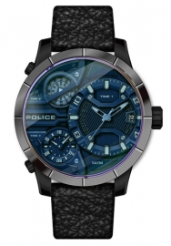 RELOJ POLICE BUSHMASTER 3H DATE BLUE DIAL / BLACK L PEWJB2110640