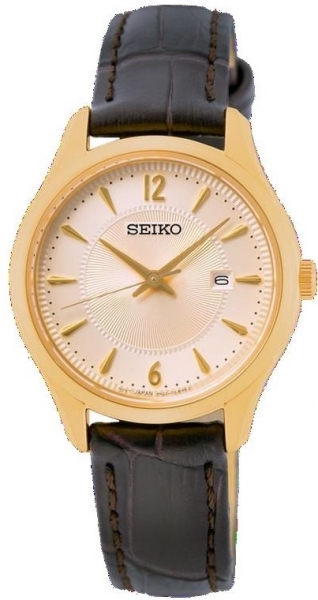 SEIKO NEO CLASSIC CUARZO 3 AGUJAS CAJA DORADA SUR478P1