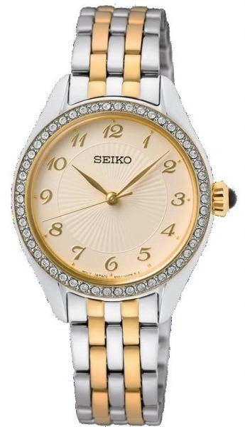 SEIKO LADIES CUARZO 3 AGUJAS CON CRISTALES SUR480P1