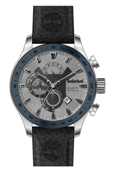 TIMBERLAND STRANTON 49MM SILVER DIAL / BLACK LEATHE TDWGF2100203