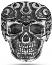 RELOJ POLICE JEWELS TRIBAL EDGE RING SKULL SILVER T.26 PEAGF2120203