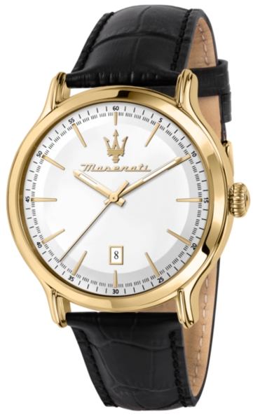 MASERATI EPOCA 42MM 3H W/SILVER DIAL BLACK STRAP R8851118015