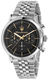 RELOJ MASERATI EPOCA 42MM CHR BLACK DIAL BR SS R8873618017