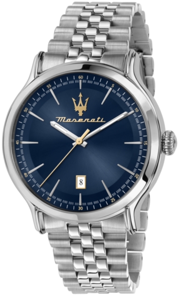 MASERATI EPOCA 42MM 3H BLUE DIAL BR SS R8853118021