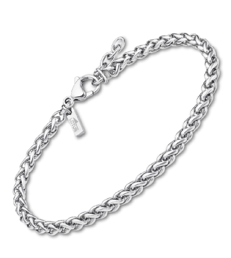 LOTUS STYLE Collana Uomo Men In Black – Acciaio Inossidabile 316L, Catena 50 Cm, Senza Pietre