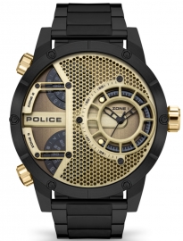 RELOJ POLICE VIBE 2H,3H BLACK GOLD DIAL / IPBLACK BR. PEWJG2118103
