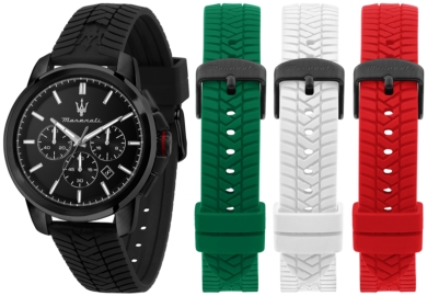 RELOJ MASERATI SUCCESSO 44MM CHR BLK DIAL GRE+WHT+RED S R8871648005