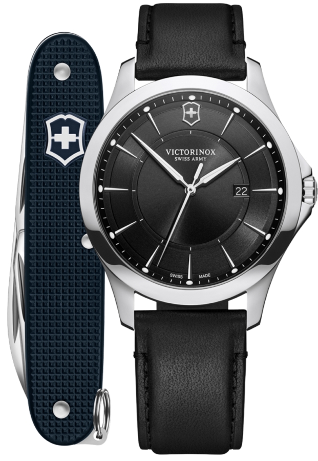 VICTORINOX ALLIANCE GENT BLACK DIAL LEATHER KNIFE V241904.1