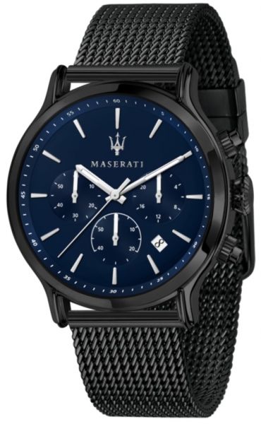 MASERATI EPOCA EXT 42MM CHR BLUE DIAL MESH BR GUN R8873618008