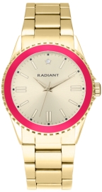 RELOJ RADIANT FROST 38MM PINK BEZEL IPG DIAL & BRAZ RA592206