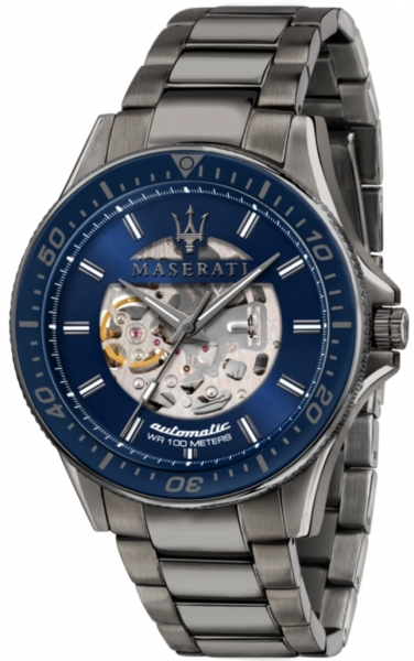 MASERATI SFIDA 44MM AUTO BLUE DIAL BR GUN R8823140001