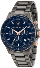 RELOJ MASERATI SFIDA 44MM CHR BLUE DIAL BR GUN R8873640001