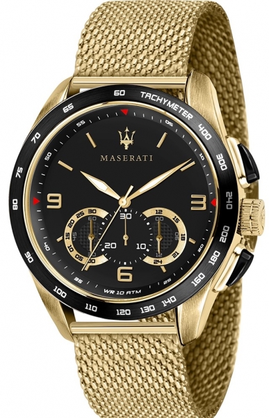 MASERATI TRAGUARDO 45MM CHR BLACK DIAL YG BR R8873612010