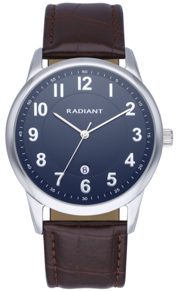 RADIANT MR & MRS 42MM BLUE DIAL BROWN STRAP RA580603