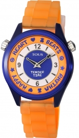 RELOJ TENDER TIME NARANJA ESFERA AZUL
