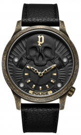 RELOJ JET 3H BLACK&GOLD DIAL BLACK LEATHER